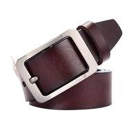 WENH Cintura da Uomo con Fibbia Semplice in Stile Giapponese Cintura da Uomo Nuova di Grandi Dimensioni 100-130 cm Cintura da Uomo con Fibbia ad ago Vintage di Alta qualità(120,Coffee)