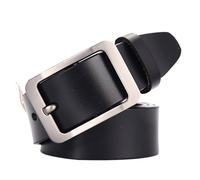 WENH Cintura da Uomo con Fibbia Semplice in Stile Giapponese Cintura da Uomo Nuova di Grandi Dimensioni 100-130 cm Cintura da Uomo con Fibbia ad ago Vintage di Alta qualità(115CM,Black)