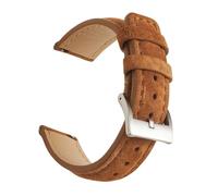 WENH Cinturino for orologio in pelle scamosciata vintage da 18 mm, 19, 20, 22, fatto a mano, grigio marrone, cinture di ricambio, accessori uomo(Brown 1,20mm)