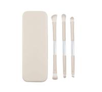 WENH Mini dettaglio pennello for ombretto strumento for trucco 6 in 1 set di pennelli for trucco pennelli for trucco portatili scatola di immagazzinaggio a doppia testa con specchio(6 in 1 mibai)