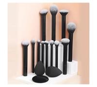 WENH Set completo di pennelli for trucco classico da 12 pezzi con frullatori angolati e a goccia, 1 strumento for l'applicazione professionale del piumino da cipria, nylon(DARK GRAY)
