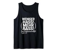 Weniger HASS Mehr Bass Funny Music Festival DJ Techno Citazione Canotta