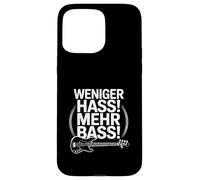 Weniger Hass Mehr Bass Funny Music Festival DJ Techno Citazione Custodia per iPhone 15 Pro Max