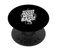 Weniger Hass Mehr Bass Funny Music Festival DJ Techno Citazione PopSockets PopGrip Adesivo