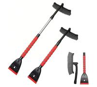 WENINETIES 1 Pezzi Raschietto per Ghiaccio per Auto con Scopa per Mitsubishi Space Star Typ A0A (Baujahr 2012-2024), con Testa Rimovibile Auto Accessori per Parabrezza Auto Neve Pala,Red