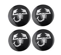WENINETIES 4 Pezzi Adesivi Coprimozzo Auto per Abarth 500 595 695 Coppa Coppone, 56mm Coprimozzi Adesivi Copriruota Adesivo per Coprimozzo del Cerchio della Ruota Dell'Auto,C