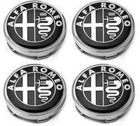 WENINETIES 4 Pezzi Auto Coprimozzi per Alfa Romeo Stelvio 2017-2022 2023 60mm, Coperchio Centrale del Mozzo Stemma Centro Cerchi Emblema Distintivo Accessori Styling Dell'Auto,Impermeabili,A