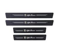 WENINETIES 4 Pezzi Battitacco Adesivi Soglie Porte per Alfa Romeo Sportiva Mito Stelvio Giulietta Tonale Quadrifoglio GT GTV, Fibra di Carbonio Piastra Batticalcagno Protezione Porta Soglia Sticker