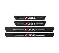 WENINETIES 4 Pezzi Battitacco Adesivi Soglie Porte per Suzuki SX4 S-Cross 2014-2023 2024 2025, Fibra di Carbonio Piastra Batticalcagno Protezione Porta Soglia Sticker