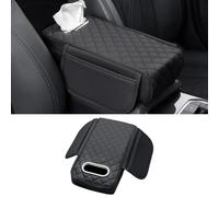 WENINETIES Copri Bracciolo Auto per BMW M5 Touring G99 2024 2025+, Cuscino Console Centrale Tappetino Portaoggetti Pelle Nappa Confortevole Nero,B