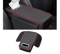 WENINETIES Copri Bracciolo Auto per BMW M5 Touring G99 2024 2025+, Cuscino Console Centrale Tappetino Portaoggetti Pelle Nappa Confortevole Nero,C