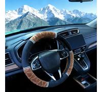 WENINETIES Coprivolante Auto per Citroën Jumper à partir de 2007, Accessori Auto Interno Copri Volante Copristerzo Copertura Copri Sterzo Macchina 36.5-38cm,Brown