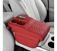 WENINETIES Cuscino Bracciolo Auto per Land Rover Discovery 5 2017-2021 | 1 Pezzo Copertura Console Centrale, Organizer Portaoggetti ed Ergonomico, Rosso