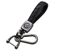 WENINETIES Portachiavo per Alfa Romeo Giulia Spider GT Mito Stelvio, Auto Portachiavi con Logo Stemma Key Chain Auto Chiave Ciondolo Sostituire Chiavi Anelli D Ruotabile