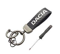 WENINETIES Portachiavo per Dacia Dokker Stepway 2017-2020, Auto Portachiavi con Logo Stemma Key Chain Auto Chiave Ciondolo Sostituire Chiavi Anelli D Ruotabile,Carbon Fiber Black
