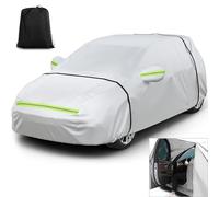 WENINETIES Telo Copriauto Impermeabile per BMW 5er Iimousine 6(VI) F10 2010-2017, Telo per Auto da Esterno con Cerniera per Porta, Tessuto PE Oxford Antigrandine,Silver
