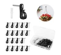 Weniubit Set di 20 ganci a vite Mini Fairy Light, per esterni, luce natalizia, gancio a Q-Hanger per appendere il giardino, luci a LED e decorazioni natalizie, colore nero (20)