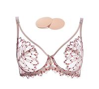 WENJUN La Sezione Sottile Della Biancheria Intima Trasparente Sottile Trasparente Del Reggiseno Senza Spugna Riunisce Il Reggiseno 3 Colori Facoltativi (Colore : Light coffee, dimensioni : 75C)
