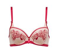 WENJUN La Tazza Grande del Reggiseno della Signora può Essere Inserita nella Biancheria Intima Ricamata Fiore Delicata 2 Colori Facoltativi (Colore : Red, Dimensioni : 80D)
