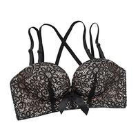 WENJUN Reggiseno di Pizzo Senza Bordi Raccolti per Regolare Il Reggiseno 3 Colori tra Cui Scegliere (Colore : Nero, Dimensioni : 80B)