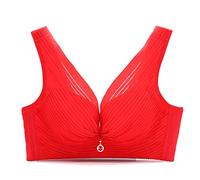 WENJUN Reggiseno Regolabile Intimo Anti-caduta In Acciaio Non Foderato In Acciaio A Sezione Intera, 5 Colori Tra Cui Scegliere (Colore : Red, dimensioni : 36/80C)