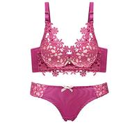 WENJUN Sexy Reggiseno Di Pizzo Ricamato Set Piccolo Petto Sezione Di Spessore Raccolta Biancheria Intima 3 Colori Opzionale (Colore : Rosa rossa, dimensioni : 75B)