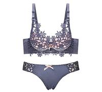 WENJUN Sexy Reggiseno di Pizzo Ricamato Set Piccolo Petto Sezione di Spessore Raccolta Biancheria Intima 3 Colori Opzionale (Colore : Gray, Dimensioni : 70A)