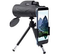 WENKA BAK4 - Telescopio monoculare HD con supporto per telefono e treppiede, 80 x 100 mm, impermeabile, a bassa visione notturna, per bird watching, campeggio, caccia, doppio comfort