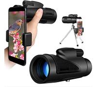 WENKA Telescopio monoculare 12×50 HD Alta potenza Visione notturna a bassa luminosità Monoculare impermeabile per telefono cellulare Birdwatching Escursionismo Campeggio Visite turistiche - Raddoppia
