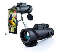 WENKA Telescopio monoculare 40X60 Zoom HD Telescopio monoculare impermeabile per telefono universale + Clip per treppiede per birdwatching Caccia all'aperto Campeggio - Raddoppia il comfort