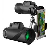 WENKA Telescopio monoculare, prisma 40X60 BAK4 e FMC, obiettivo zoom ottico HD visione notturna con clip per telefono e treppiede per birdwatching caccia campeggio viaggi paesaggi naturali - raddoppia