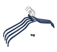 Wenko 10250911100 Set Appendini Multi 4+4, Appendini con Rivestimento Antiscivolo, Unisciappendini, Metallo Cromato, Materiale Plastico, 1 x 19 x 42 cm, Argento Lucido/Blu