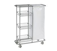 WENKO 12100100 Carello Slim - 3 ripiani, 28 L, Metallo patinato, 20 x 80 x 58 cm, Grigio