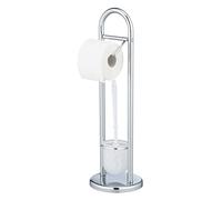Wenko 15438100 Chrome Exclusiv Colonnina Portarotolo e Portascopino Siena, Acciaio, 19 x 63 x 19 cm, Cromo, 1-Confezione