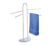 Wenko 16610100 Porta Asciugamani e Appendiabiti Cosenza, 4 Bracci Mobili, Piedistallo Semicircolare, Acciaio, 48 x 93,5 x 33 cm, Cromo