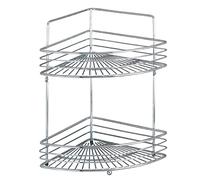 Wenko 16821100 Angoliera Milano, 2 Ripiani, Acciaio, 22 x 37 x 31,5 cm, Cromo