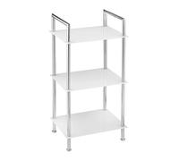 Wenko 17777100 Scaffale per il Bagno Style, 3 Ripiani in Vetro Acciaio, Vetro Temperato, 28,5 x 71 x 37 cm, Satinato