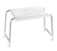 Wenko 17929100 Sgabello Doccia Secura, Materiale Plastico, Alluminio, 26 x 32 x 50 cm, Alluminio