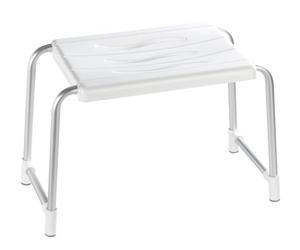 Wenko 17929100 Sgabello Doccia Secura, Materiale Plastico, Alluminio, 26 x 32 x 50 cm, Alluminio