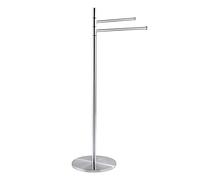 Wenko 18451100 Porta Asciugamani e Appendiabiti Pieno, 2 Bracci Mobili, 25 x 89 x 45 cm, Satinato