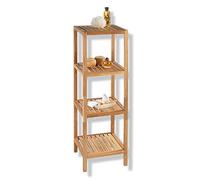 Wenko 18618100 Scaffale per il Bagno e la Casa Norway con 4 Ripiani, 4 Piani, Legno Noce, 36 x 112 x 36 cm