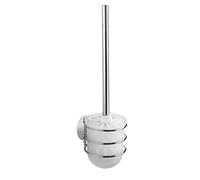 Wenko 18768100 Turbo-Loc Portascopino per WC, Fissaggio Senza Trapano, Acciaio, Polipropilene, 11,5 x 37,5 x 10 cm, Cromo/Bianco