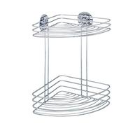 Wenko 18914100 Turbo-Loc Mensola Angolare, 2 Piani, Fissaggio Senza Trapano, Acciaio, 20 x 33 x 26,5 cm, Cromo