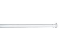 Wenko 19211100 Barra di Doccia Telescopica Ø 2 cm, Alluminio, Gomma, 2 x 2 cm, Bianco