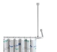 Wenko 19213100 Supporto a Soffitto per Asta Doccia Telescopica, Lunghezza 57 cm, Alluminio, Materiale Plastico, 57 cm, Bianco