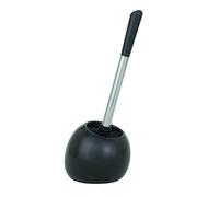 Wenko 19289100 Portascopino per WC Polaris nero, Ceramica, 15 x 34.5 x 14.5 cm, Nero