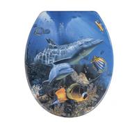 Wenko 19551100 Asse WC Sea Life, Fissaggio in Acciaio Inossidabile, Materiale Plastico, 45 x 38 cm, Multicolore