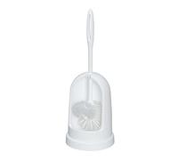 WENKO 19620100 Portascopino per WC Standard bianco - mit Randreiniger, Materiale plastico, 12 x 39 x 12 cm, Bianco