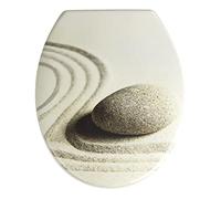 Wenko 19651100 Asse WC Sabbia e Sassi, Fissaggio in Acciaio Inossidabile, Materiale Plastico, 45 x 38 cm, Multicolore