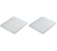 Wenko 2002570100 Tappetino per Lavello Opal, Plastica, Materiale Plastico, 31 x 27 cm, Trasparente (Confezione da 2)